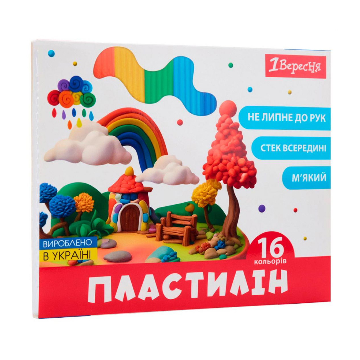 Пластилін 1 Вересня Classic 16 кольорів, 320 г (540676)